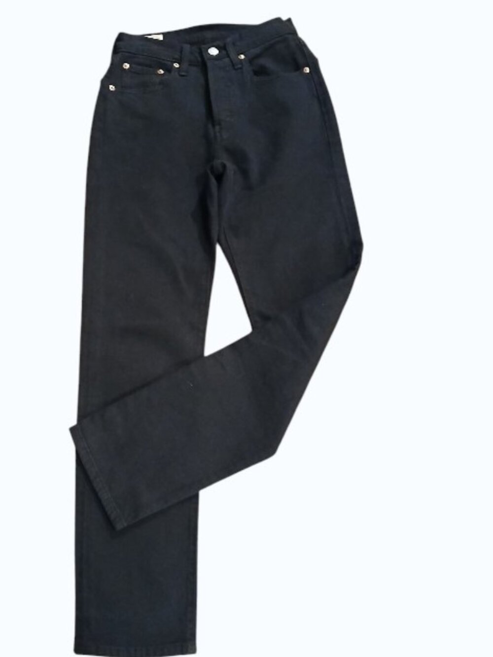 LEVI'S PREMIUM Black Jeans Stretch Straight Leg High Waist - EUC - Picture 8 of 14